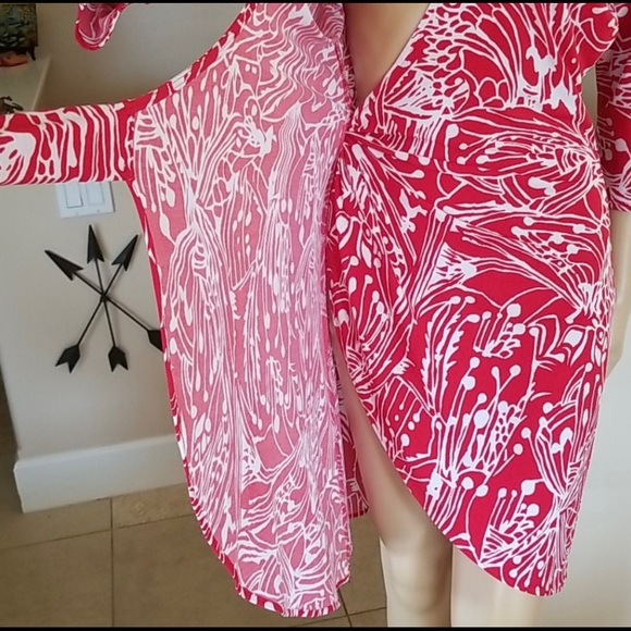 Vintage 80’s Marciano Red & White Wrap Dress - Picture 7 of 12